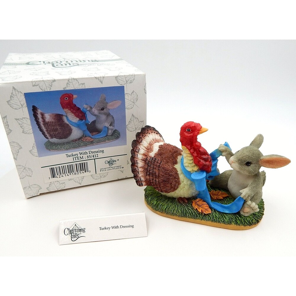 Charming Tails Turkey With Dressing Figurine Dean Griff 85-412 Fitz & Floyd VTG